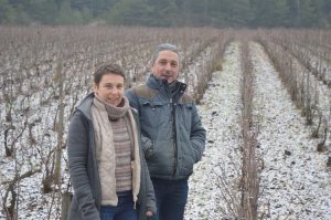 Roland Piollot and Dominique Moreau in winter